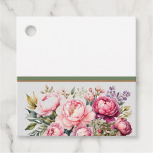 Pink Cottage Floral Favour Tag