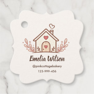 Pink Cottage Home Bakery Favour Tags