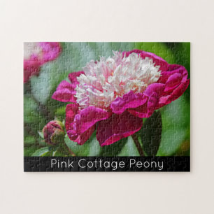 Pink Cottage Peony Garden Flower Puzzle