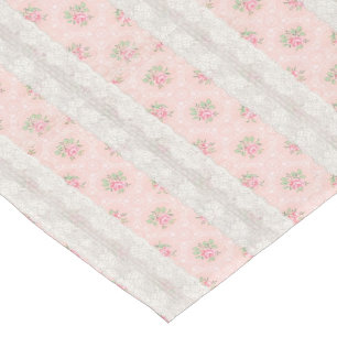 Pink Cottage Shabby Floral Table Runner
