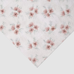 Pink Cottagecore Wildflowers Botanical Print  Tissue Paper
