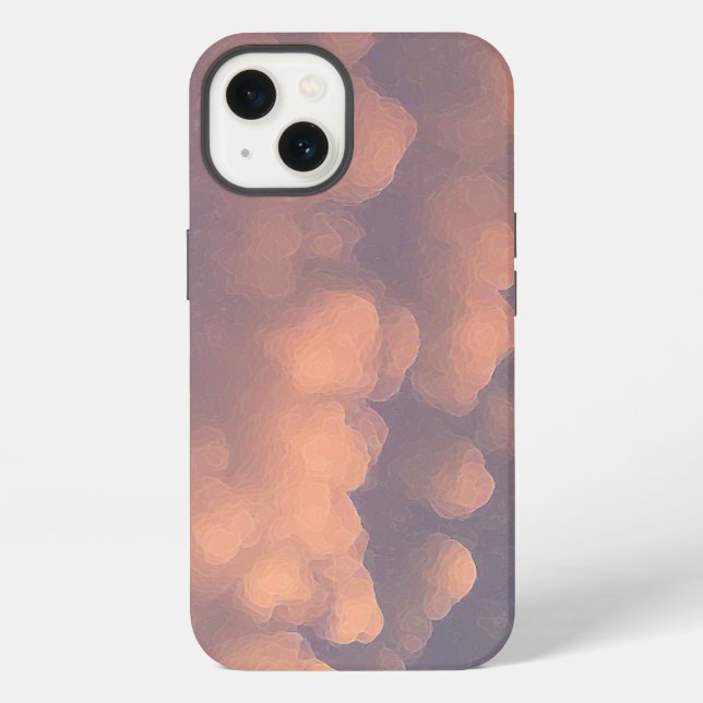 Pink Cotton Ball Clouds iPhone Case (Back)
