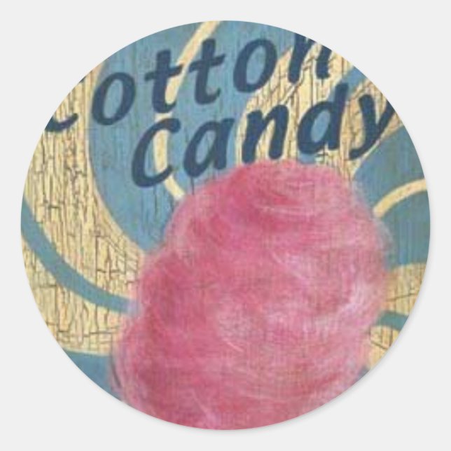 Pink Cotton Candy Classic Round Sticker (Front)