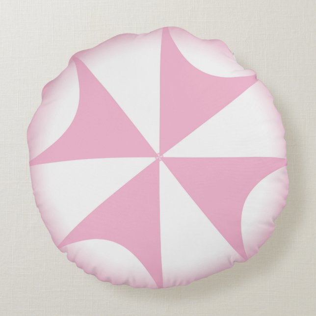 Pink Cotton Candy Cross Pretty Throw Round Cushion (Back)