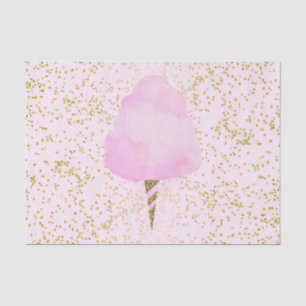 Pink Cotton Candy & Gold Confetti Birthday Party Tissue Paper