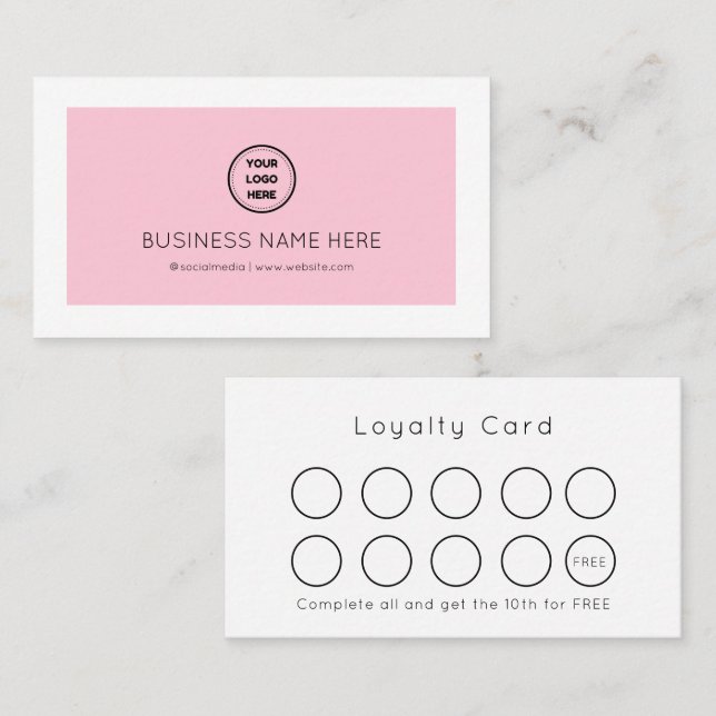 Pink Cotton Candy Pastel Modern, Minimalist  Loyalty Card (Front/Back)