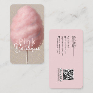 Pink Cotton Candy Sugar & Gold Confetti Boutique  Business Card