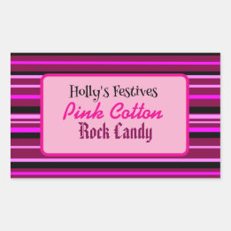 Pink Cotton candyfloss rock candy label