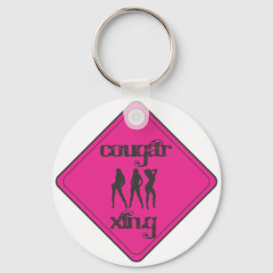 Pink Cougar Crossing 3 Ladies Key Ring