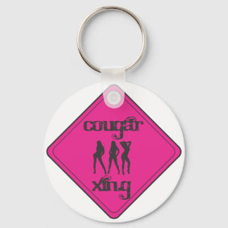 Pink Cougar Crossing 3 Ladies Key Ring