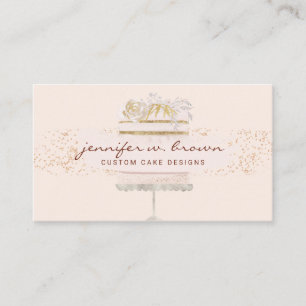 Pink counter service bakery cafe business card