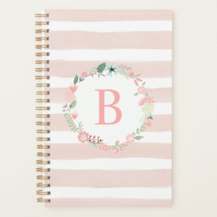Pink Country Floral Monogram Planner