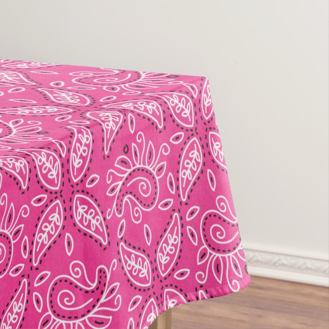 Pink Country pasiley pattern table cloth (In Situ)