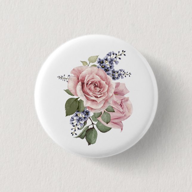 Pink Country Rose 3 Cm Round Badge (Front)