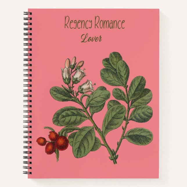 Pink cover with flowers Regency Romance Lover Notebook (Front)