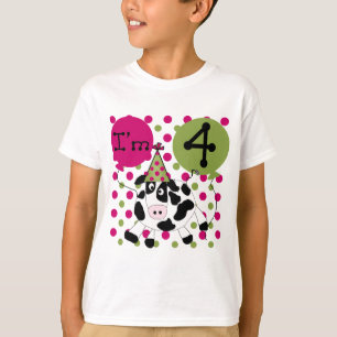 Pink Cow 4th  Birthday Tshirts and Gifts