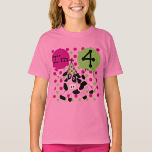 Pink Cow 4th  Birthday Tshirts and Gifts