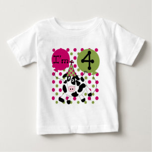 Pink Cow 4th  Birthday Tshirts and Gifts