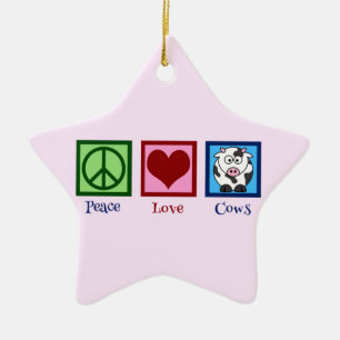 Pink Cow Ceramic Tree Decoration