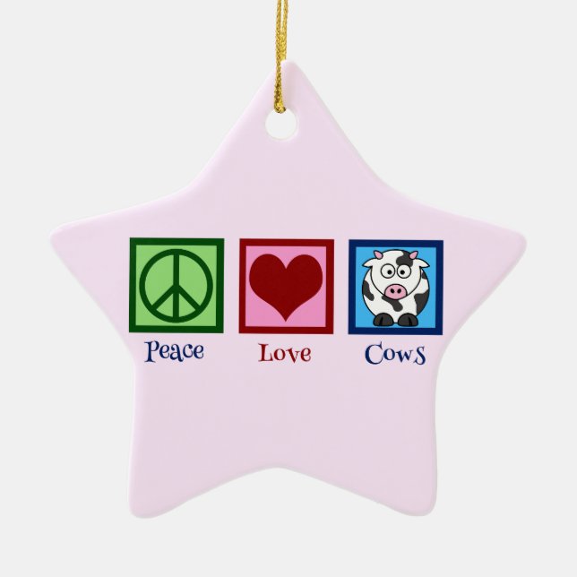 Pink Cow Ceramic Tree Decoration (Front)