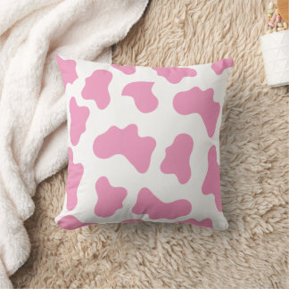 Pink Cow Pattern Pillow