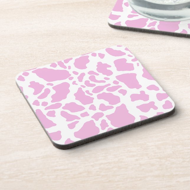 Pink Cow Print Coaster (Left Side)