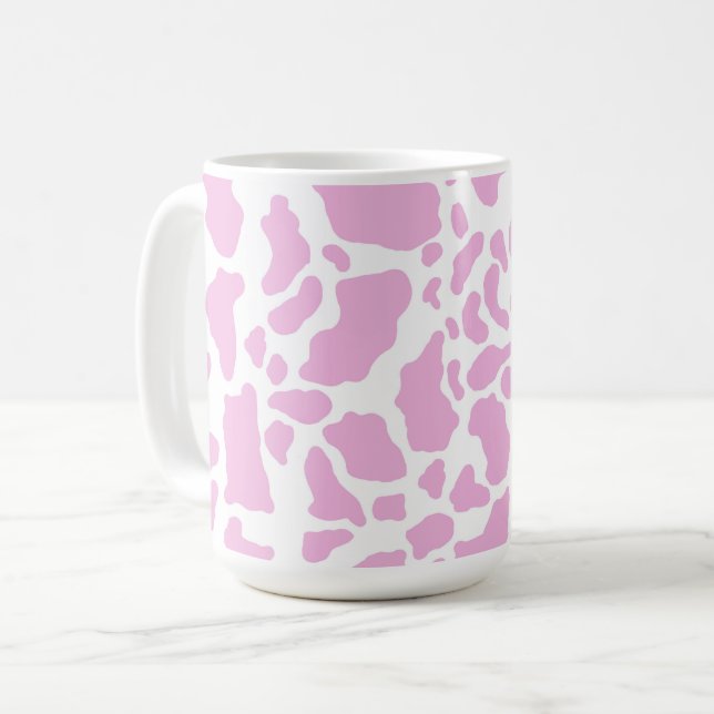 Pink Cow Print Coffee Mug (Front Left)