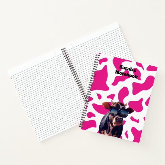 Pink Cow Print Custom Notebook (Inside)
