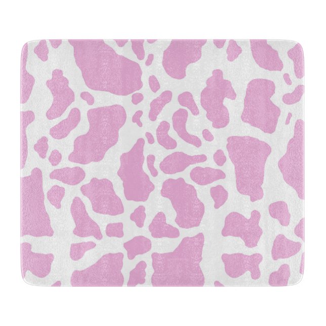 Pink Cow Print Cutting Board (Front)