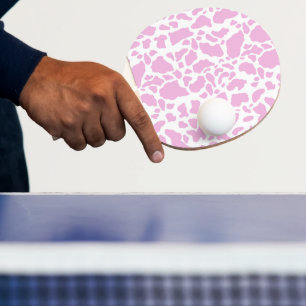 Pink Cow Print Ping Pong Paddle