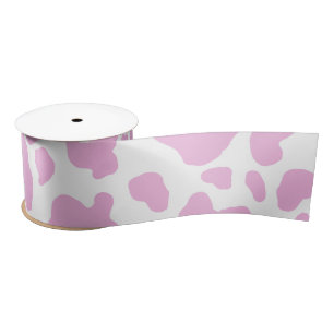 Pink Cow Print Satin Ribbon
