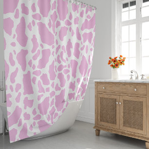 Pink Cow Print Shower Curtain