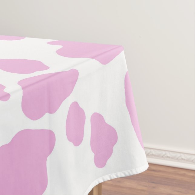Pink Cow Print Tablecloth (In Situ)