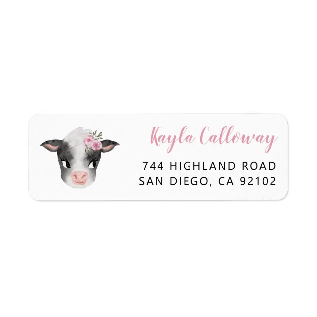 Pink Cow Return Address Label (Front)