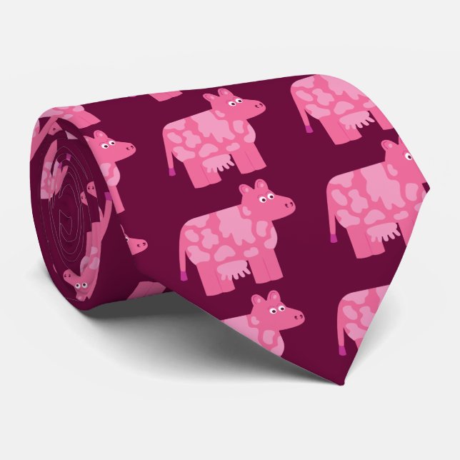 Pink Cow Tie (Rolled)