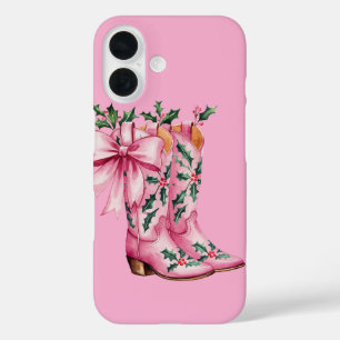 pink cowboy boots iPhone 16 case