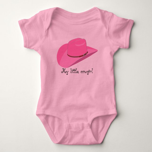 Pink cowboy hat baby bodysuit (Front)