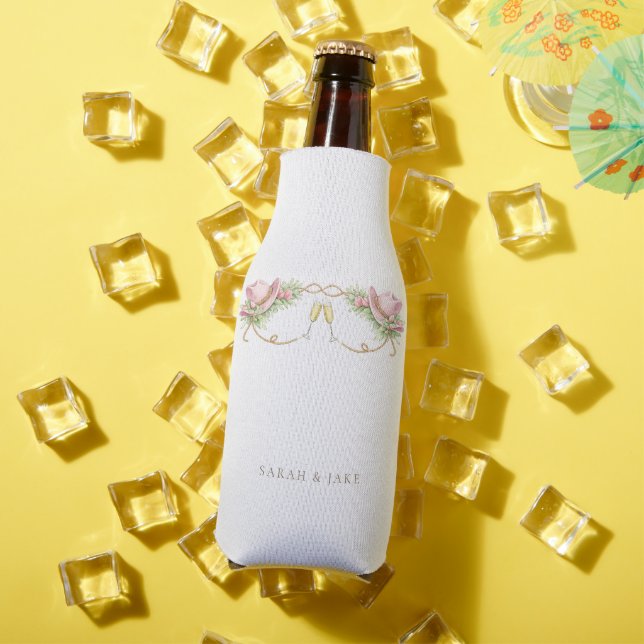 Pink Cowboy Hat Rustic Wedding Bottle Cooler (In Situ Summer)