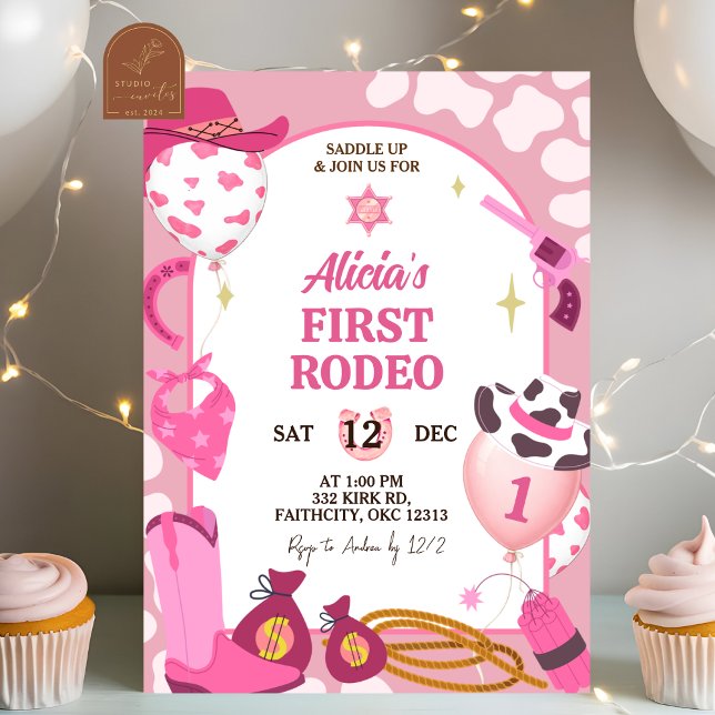 Pink Cowboy Rodeo Birthday Invitation (Creator Uploaded)