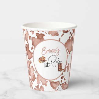 Pink Cowgirl 1st Rodeo Birthday Party Paper Cups