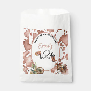 Pink Cowgirl 1st Rodeo Birthday Party Sign Favour Bags