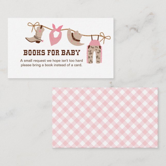 Pink Cowgirl Baby Shower Books for Baby Enclosure  (Front/Back)