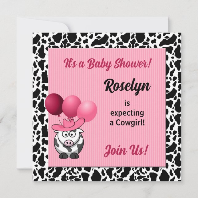 Pink Cowgirl Baby Shower Invitation (Front)