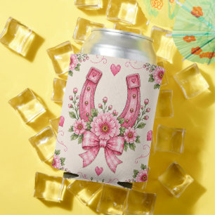 Pink Cowgirl Baby Shower Paper Plates Boots Bows Can Cooler
