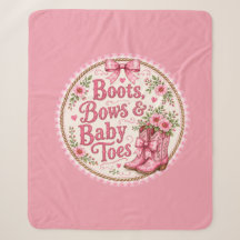 Pink Cowgirl Baby Shower Paper Plates | Boots Bows