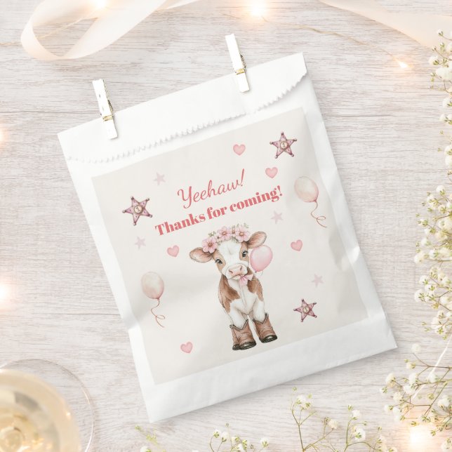 Pink Cowgirl Birthday | Farm Theme 1st Favour Bags (Clipped)