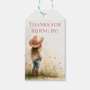 Pink Cowgirl Birthday Farm Theme 1st Gift Tags