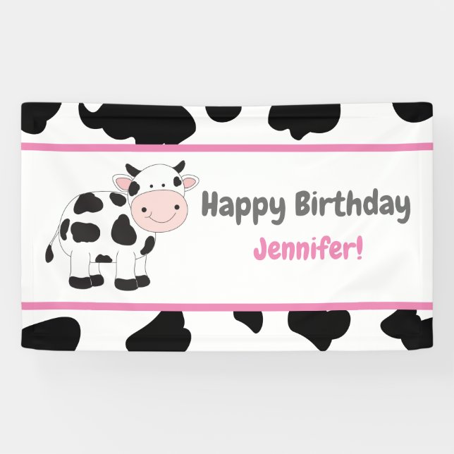 Pink Cowgirl Birthday Party Banners (Horizontal)