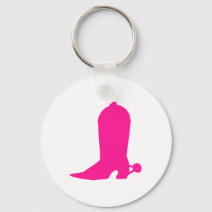Pink Cowgirl Boot Key Ring