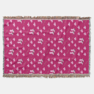 Pink Cowgirl Boots And Hats Throw Blanket